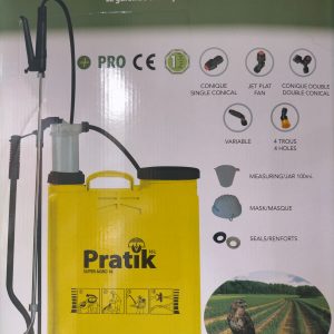 Pulvérisateur jaune à dos manuel PRATIK SUPER AGRO 16 litres