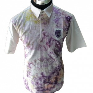 NL Chemise violette blanche jaune teintée 100% coton manche courte