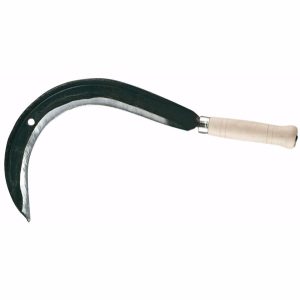 Faucille à herbe coudée en acier forgé et trempé 42 cm – Agriculture, bricolage, jardinage