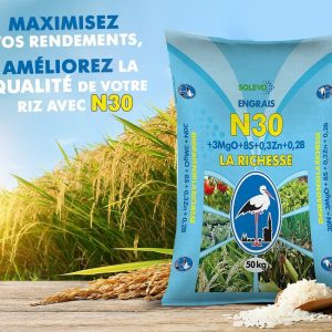 Engrais granulé N30 50 kg – Spécial riz