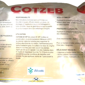 Fongicide granulé COTZEB 80% WP 500 gr – Cultures maraichères