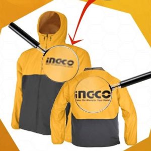INGCO Jacket à capuche imperméable jaune et noir