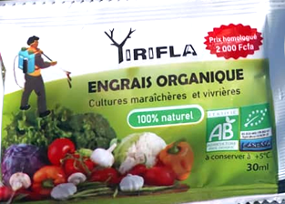 Engrais foliaire organique 100% Bio YIRIFLA 30 ml – Cultures maraichères et vivrières