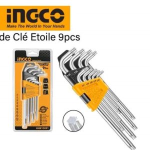 INGCO Jeu de Clé Etoile 9 pièces