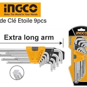 INGCO Jeu de Clé Etoile 9 pièces