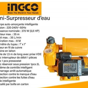 INGCO Mini-Surpresseur d&rsquo;eau 370 Watt