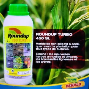 Herbicide liquide non sélectif ROUNDUP 450 TURBO SL 1 litre – Maïs, toute culture