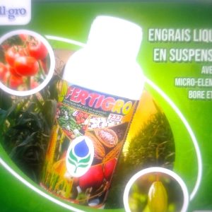 Engrais foliaire FERTIGRO NPK 7.7.7 1 litre – Anacarde, cacao, cultures maraichères et céréale et maraichères