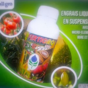 Engrais foliaire FERTIGRO NPK 7.7.7 1 litre – Anacarde, cacao, cultures maraichères et céréale et maraichères