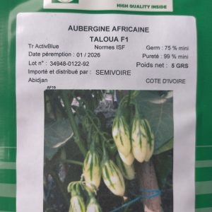 Semence hybride d&rsquo;AUBERGINE AFRICAINE TALOUA F1 5 gr