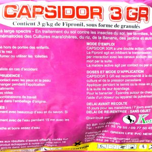 Insecticide-nématicide granulé CAPSIDOR 3 GR 1 Kg – Cultures maraichères, riz, banane
