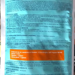 Nématicide-insecticide granulé RIPOST 6 G 1 kg – Cultures maraichères et vivrières, palmier à huile