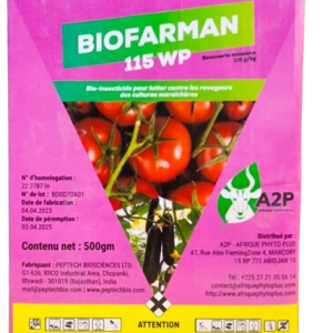 Bio-insecticide liquide BIOFARM 115 WP 500 gm – Cultures maraichères