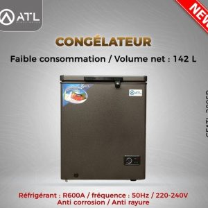 ATL Congélateur 142 litres CFATL-200SP Anti corrosion et rayure R600A 220 – 240 V 50 Hz