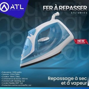 ATL Fer à repasser blanc bleu 200 ml ATL-SW103 1200 W 220 – 240 V 50 Hz 25.1 kg