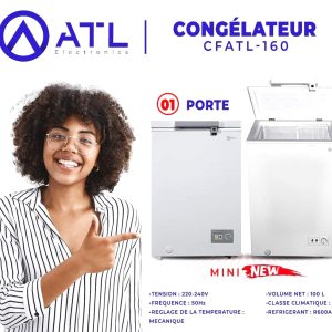 ATL Congélateur 100 litres CFATL-160 CC T R600A Porte 01 220 – 240 V 50 Hz