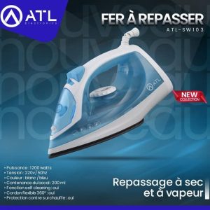 ATL Fer à repasser blanc bleu 200 ml ATL-SW103 1200 W 220 – 240 V 50 Hz 25.1 kg