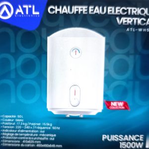 ATL Chauffe-eau électrique blanc vertical 50 litres ATL-WH50L 1500 W 220 – 240 V 50 Hz 15.5 kg