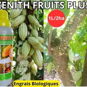 Engrais foliaire biologique ZENITH FRUITS PLUS 1 litre – Cacao, palmier à huile, anacarde, coton, riz, tomate