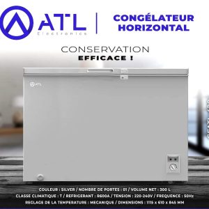 ATL Congélateur horizontal 300 litres CFATL-42 CC T R600A Porte 01 220 – 240 V 50 Hz