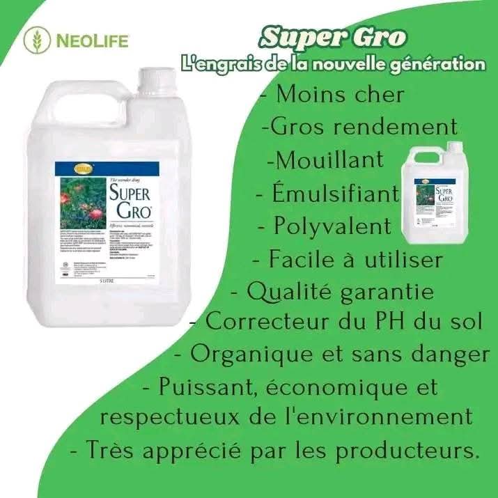 Engrais foliaire 100% Bio-naturel SUPER GRO 5 litres – Toutes les cultures