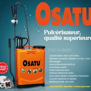 Pulvérisateur manuel à dos OSATU GREEN 12 litres – Agriculture, jardinage, entretien des espaces verts, hygiène publique et domestique