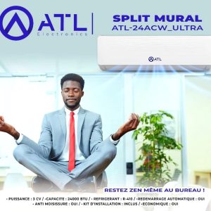 ATL Split mural Ultra 3 CV ATL-24ACW_ULTRA R-410 BTU 24000 Anti moisissure