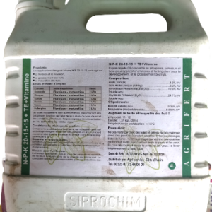 Engrais foliaire AGRIFERT NPK 20-15-15 4 litres – Toutes les cultures