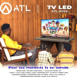 ATL TV LED 50’’ FHD 1920 X 1080 pixels ATL-50V6 Décodeur intégré