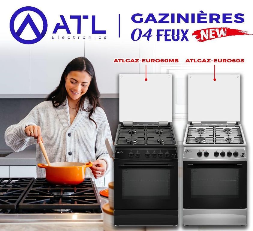 ATL Gazinière 04 feux Inox ATLGAZ-EURO60S