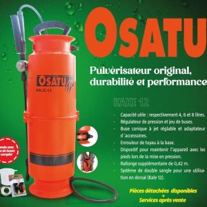 Pulvérisateur manuel à dos OSATU KALE 12 litres – Jardinage, entretien des espaces verts, hygiène domestique