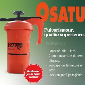 Pulvérisateur manuel à dos OSATU TANGO 1,5 litre – Jardinage, entretien des espaces verts, hygiène domestique