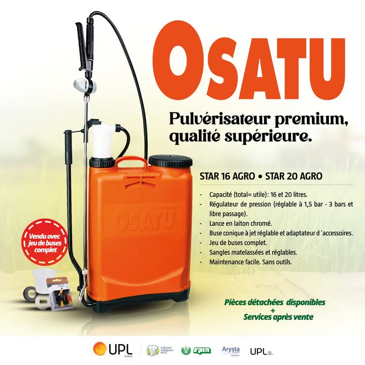 Pulvérisateur manuel à dos OSATU AGRO 16 litres – Agriculture, jardinage, entretien des espaces verts, hygiène publique