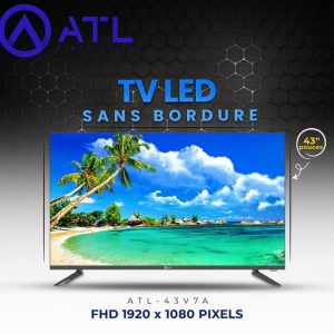 ATL TV LED sans bordure 43 » FDH 1920 x 1080 Pixels ATL-43V7A Décodeur intégré