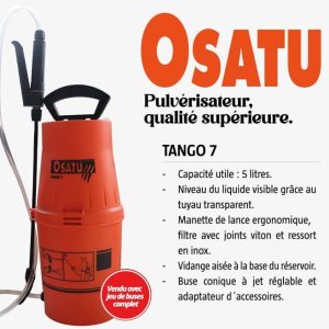 Pulvérisateur manuel à dos OSATU TANGO 5 litres – Jardinage, entretien des espaces verts, hygiène domestique