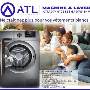 ATL Machine à laver 17 kg ATL107-N12312EHA07S-INV A Ecran digital