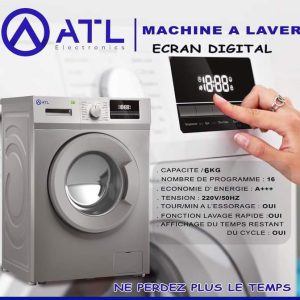 ATL Machine à laver 6 kg ATL70-G12306A03 S A+++ Ecran digital 220 V – 50 Hz