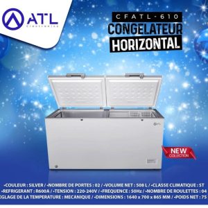 ATL Congélateur horizontal 508 litres CFATL-610 Portes 02 Roulettes 4 220 – 240 V 50 Hz 75 kg
