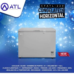 ATL Congélateur horizontal 142 litres CFATL-220 Porte 01 220 – 240 V 50 Hz