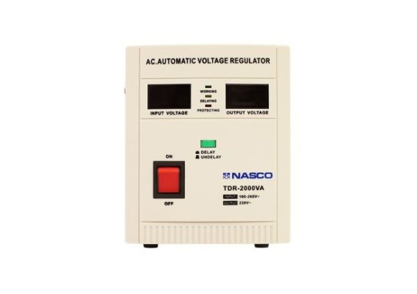 NASCO Stabilisateur numérique 2000 VA 1200 W FS 50 – 60 Hz TS 220 V 3.9 kg