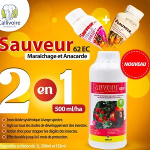 Insecticide liquide SAUVEUR 62 EC 1 litre – Cultures maraichères, anacarde