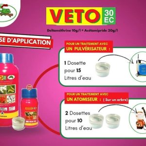 Insecticide liquide VETO 30 EC 1 litre – Toutes les cultures