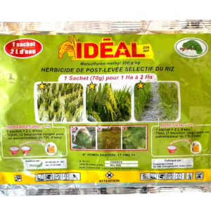 Herbicide granulé sélectif de post-levée IDEAL 200 WP 70 gr – Riz de bas-fond, riz de côte et de plateau
