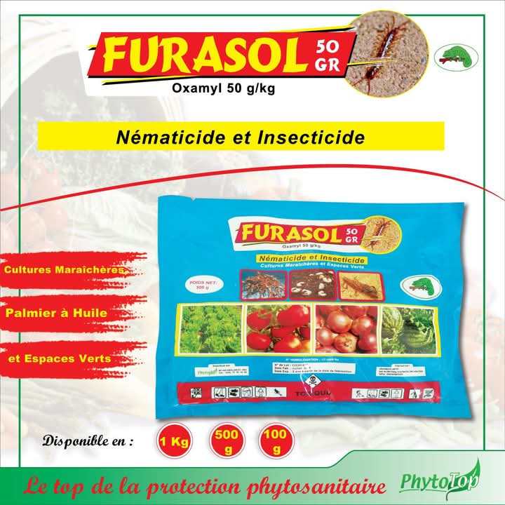 Nématicide – insecticide granulé FURASOL 50 GR 500 gr – Cultures maraichères, palmier à huile et espaces verts