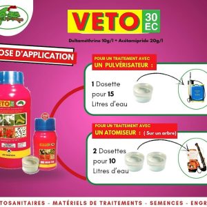 Insecticide liquide VETO 30 EC 250 ml – Tomate, autres maraichères, maïs