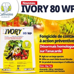 Fongicide granulé IVORY 80 WP 1 kg – Cultures maraichères, anacarde et banane
