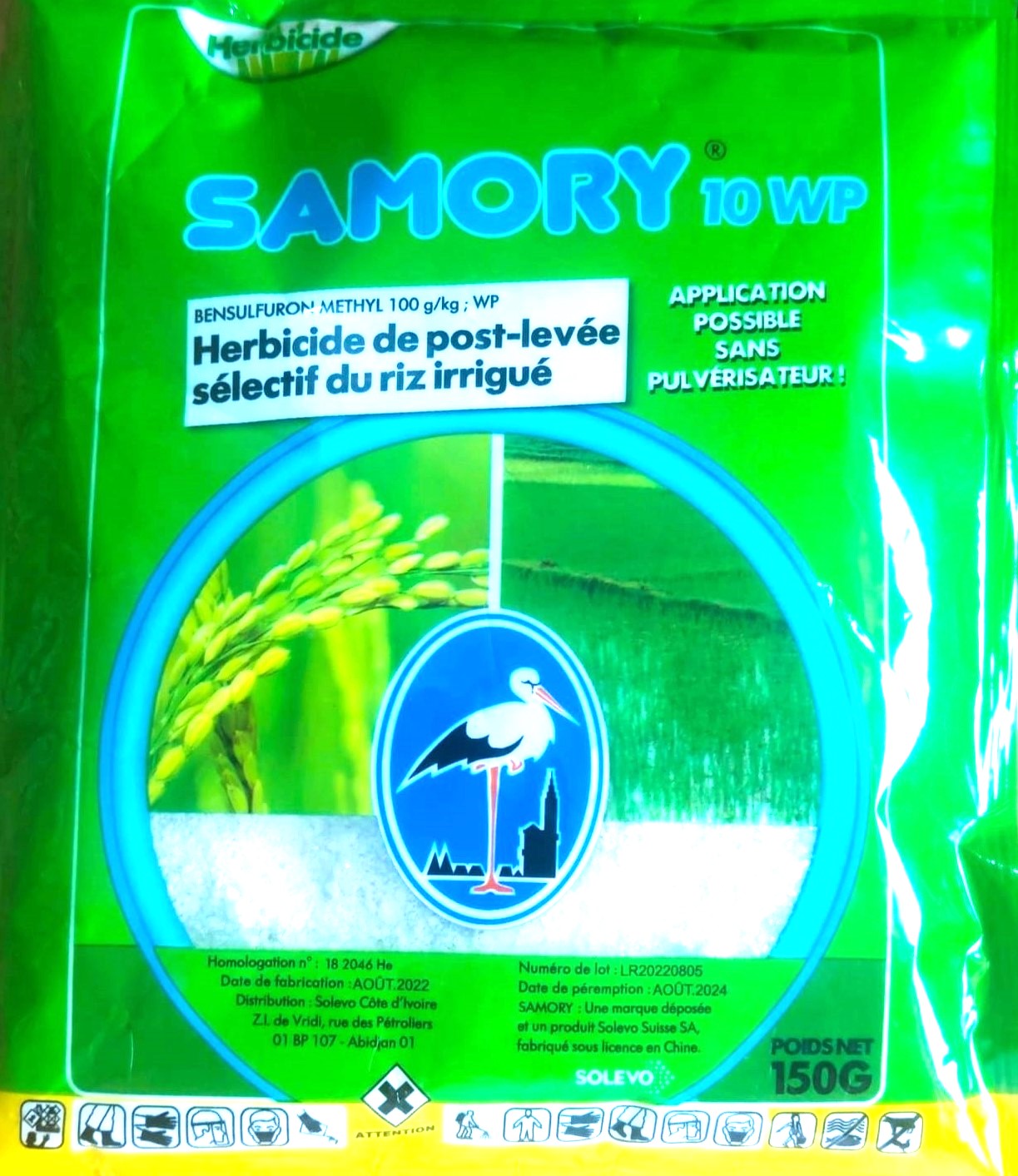 Herbicide granulé sélectif de post-levée SAMORY 10 WP 150 gr – Riz irrigué