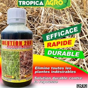 Herbicide liquide total de post-levée SOLUTION 200 SL 1 litre – Toutes les cultures
