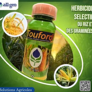 Herbicide liquide sélectif de post-levée TOUFORDI 720 SL 1 litre – Riz, maïs, canne à sucre, hévéa, palmier à huile