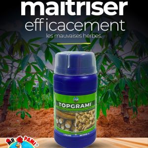 Herbicide liquide sélectif de post-levée TOPGRAMI 480 SL 200 ml – Igname, manioc, arachide